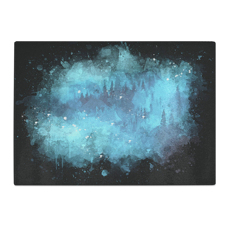 Tempered Glass a Mist over the Forest Paint Splash Chopping Board, 20 cm x 28.5 cm
