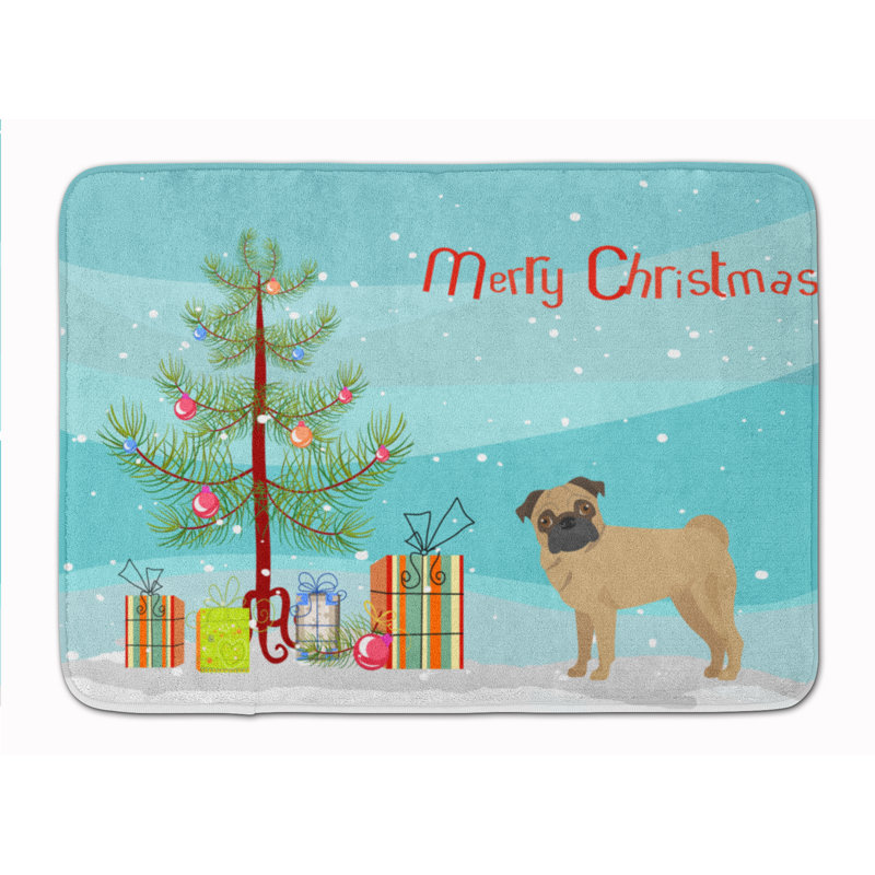 Memory Foam Non-Slip Bath Rug, Pug