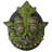 Brass Demon Face Door Knocker, 5.6 in. Green Patina Finish, Gothic Asian Traditional Hardware for Foyer & Front Door