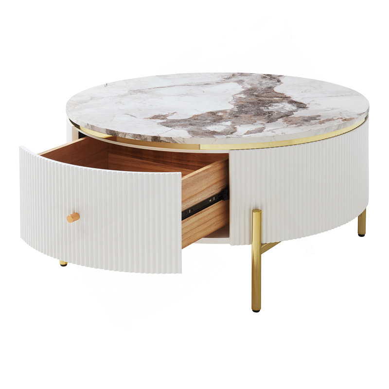 Table basse moderne avec 2 grands tiroirs de rangement Modern (31,5 po)