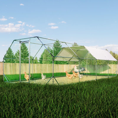 Galvanized Chicken Coop Cage - Metal For Farm Poultry With Fade- Coating Chickens Finish