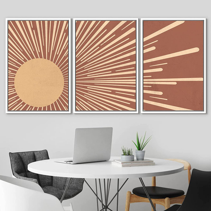 3 pièces, cadre flottant, impression sur toile, Blanc, H 24 po x l 48 po x P 1,5 po