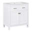 Armoire de salle de bain 30 po avec lavabo en céramique, 2 portes et tablette blanches modernes, porte à fermeture en douceur, construction solide et meuble-lavabo de 30 po-843568285