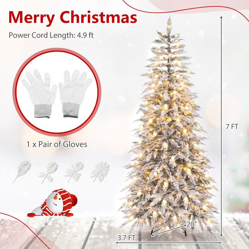 Arbre de Noël cyprès enneigé 6 pi., 7 pi
