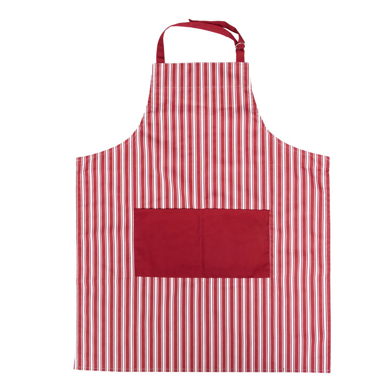 Adjustable Striped Apron, Red/White
