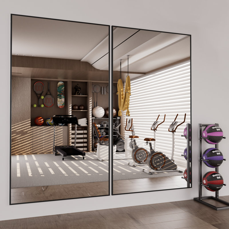 Mallex Oversized Full Length Rectangle Aluminum Floor Mirror Gym Mirror