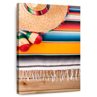 Abarca Sombrero Serape And Maracas
