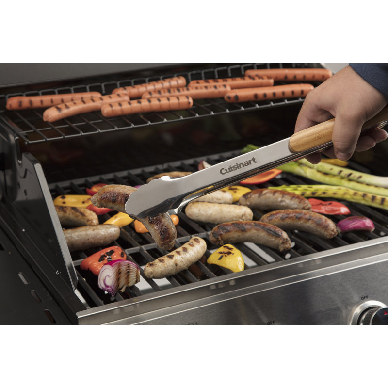 13-Piece Stainless Steel Grill Tool Set with Bamboo Handles