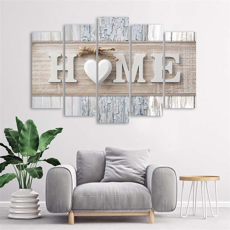 Heart - 5 Piece Wrapped Canvas Set
