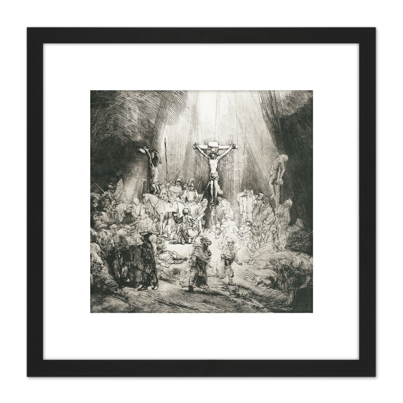 Christ Crucified Between Thieves 3 Crosses by Rembrandt - Single Picture Frame Print