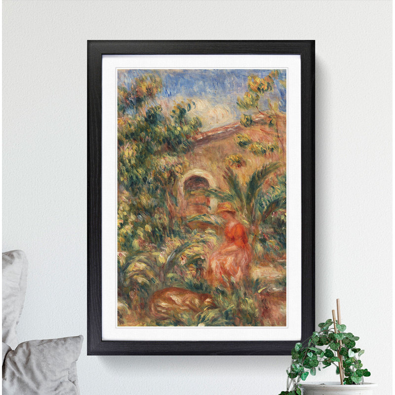 Farmhouse Vol.1 by Pierre-Auguste Renoir - Picture Frame Painting, 65cm H x 48cm W x 2cm D, Black