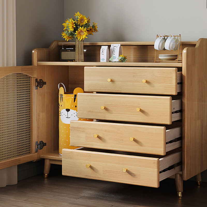 Armoire d'appoint simple de style nordique rétro, Brun orangé