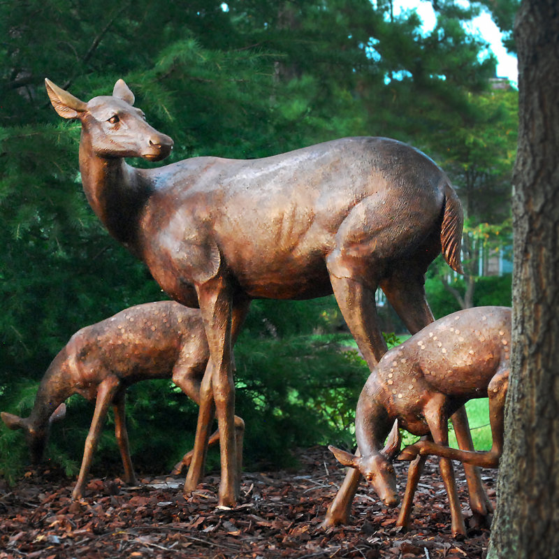 Deer Bronze Garden Statue