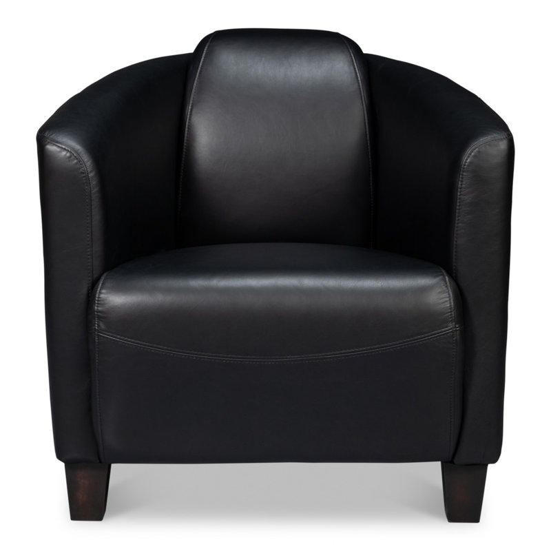 Mandy Armchair, Black Genuine Leather