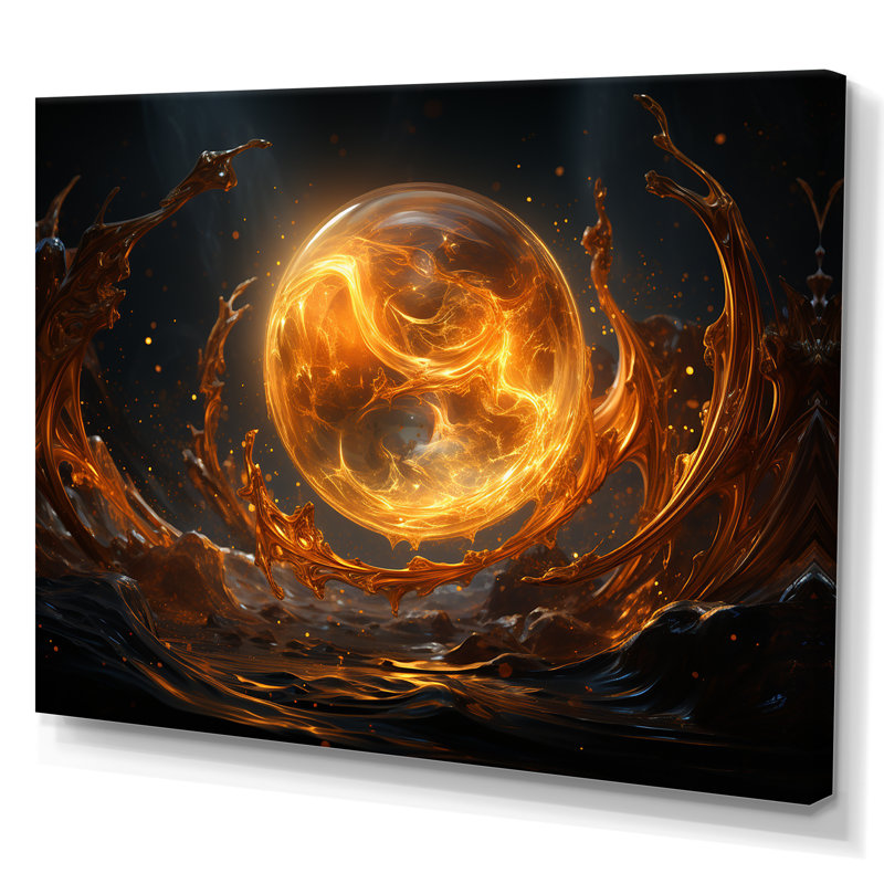 Verre de feu saturn planète IV - art mural espace planète, Toile tendue, H 12 po x l 20 po x P 1 po