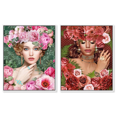 Glamorous Gold Luxe Set Canvas Maximalist Decor by Art Remedy