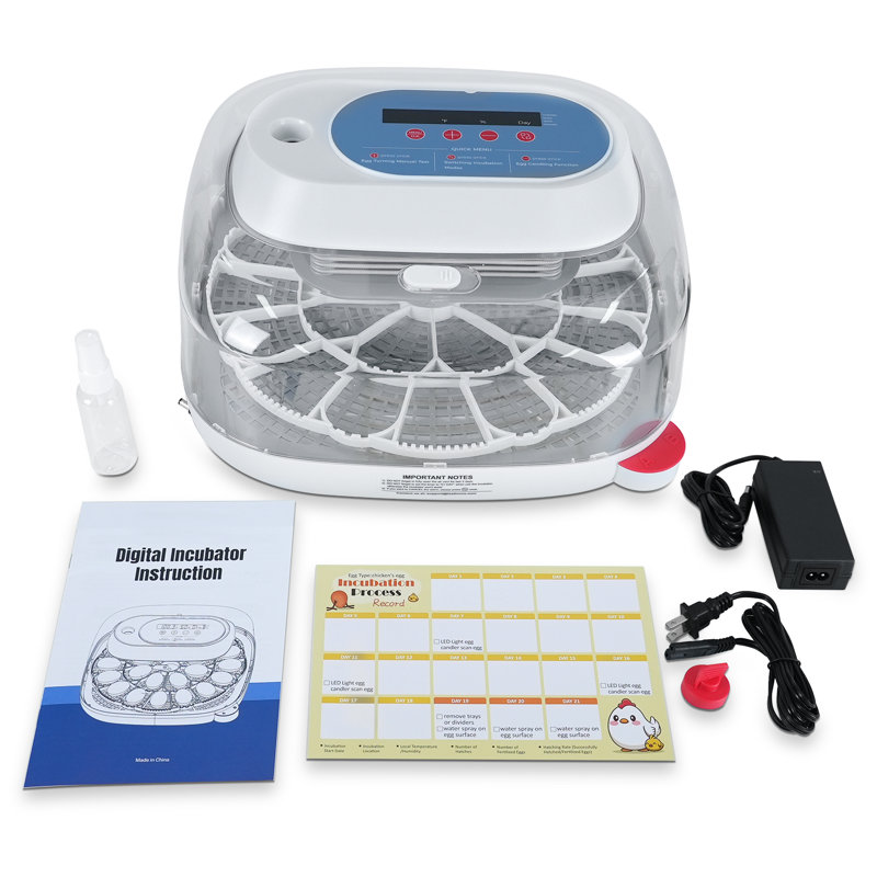 24 couveuses à œuf avec retournement automatique des œufs, couveuses pour œufs à couver, contrôle de la température et de l'humidité, couveuse à œufs, couveuse à œufs pour couveuses, oiseaux, œufs de caille, canards, oies, pigeons