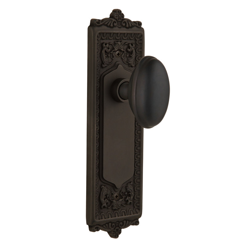 Egg & Dart Plate with Homestead Door Knob, Oil-Rubbed Bronze