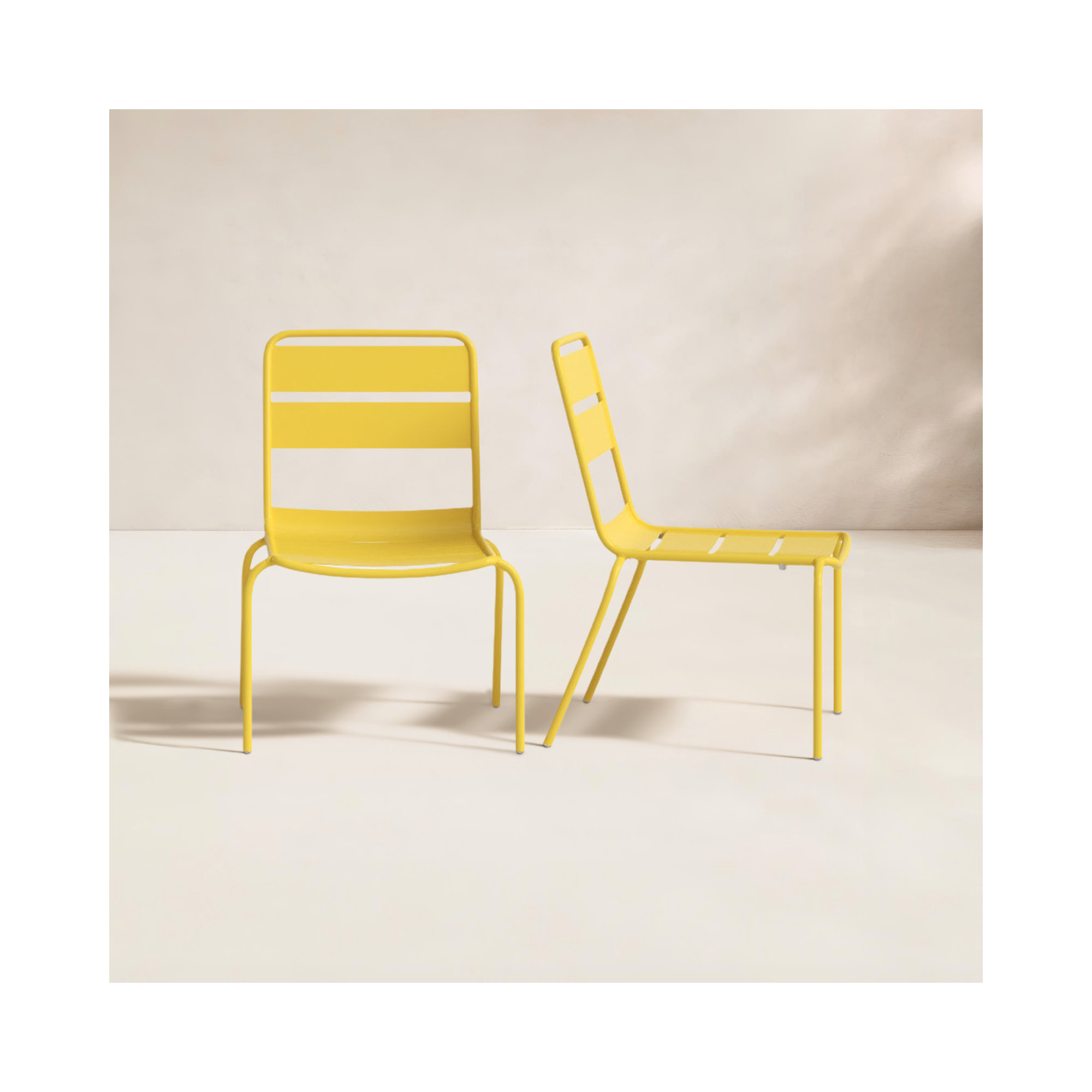 Kapri Premium All-Weather Wicker Outdoor Stacking Dining Side Chair, Saffron