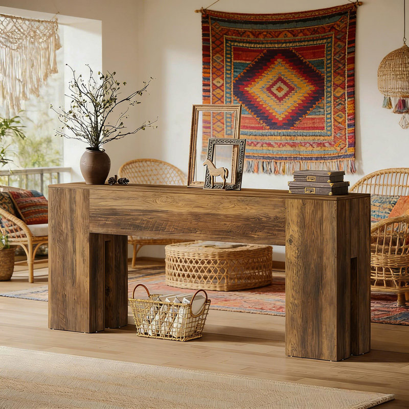 Rustic Coffee Table,Sturdy Console Table,Wooden Hallway Table