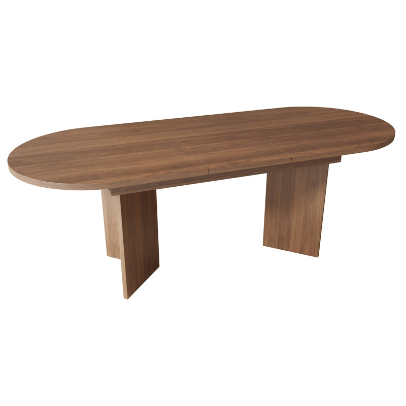 Extendable Oval Dining Table, 75cmH x 120cmW x 80cmD, Walnut
