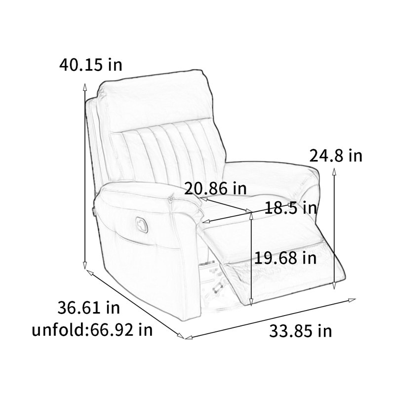 Fauteuil inclinable confortable et polyvalent, Orange