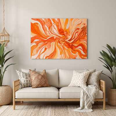 Aquarelle abstraite, art mural en métal orange 10