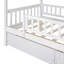 Lit simple en bois avec deux tiroirs