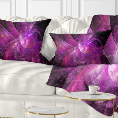 Fractale noire - coussin imprimé abstrait