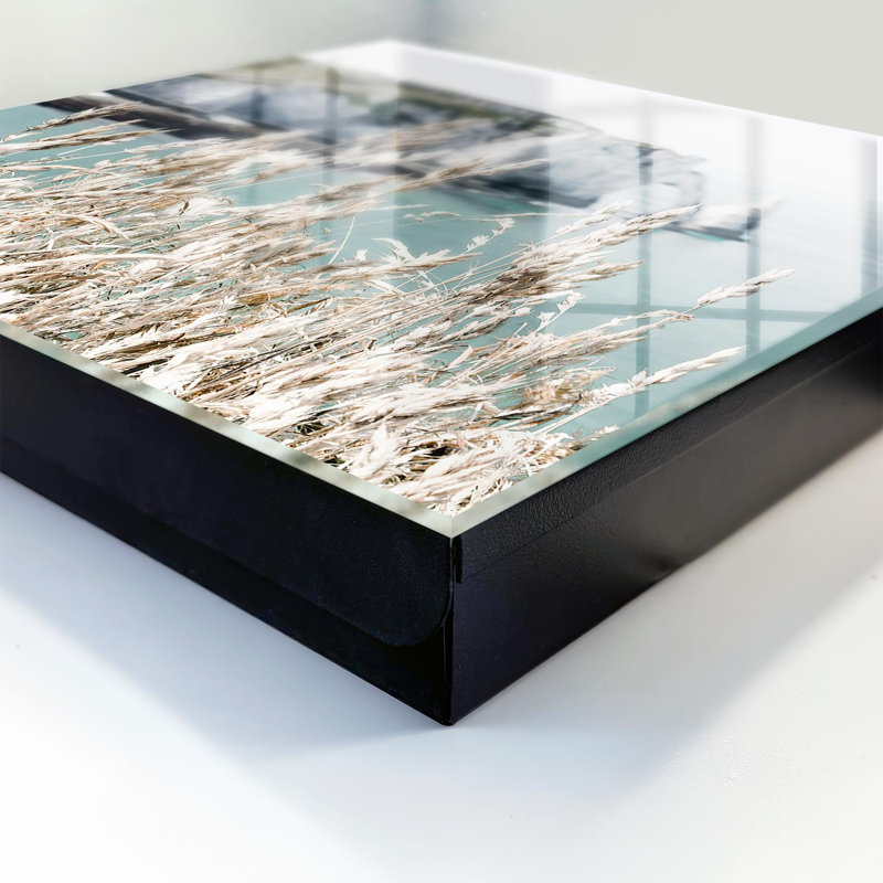 Key storage cabinet, Opens to the left, 30x30x5, Black, A landscape of dynamic cliffs and delicate grasses, 