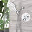 Pomme de douche avec 6 options de jet - détachable, facile à nettoyer, options de fixation carrée à fixation murale, éviter les blocages, conception