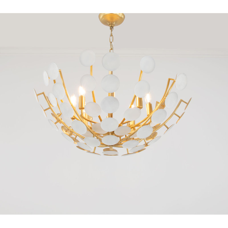 Abbey 8 - Light Chandelier, Soft Gold/White