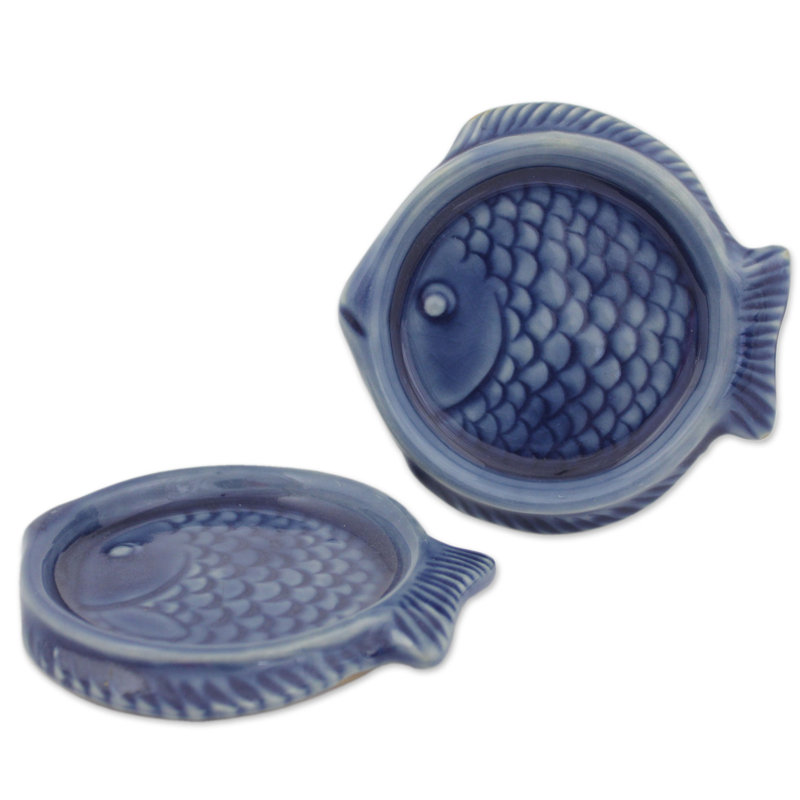 Sous-verre en céramique Ocean Fish Celadon