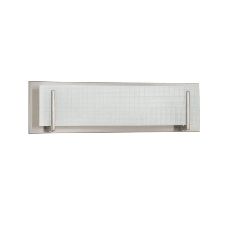 Éclairage pour salle de bain 4 lumières Aurora avec verre blanc pour salle de bain élégante, Nickel satiné, Nickel satiné