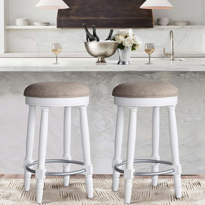 Tabourets de bar 26 po pivotants à 360 ° 26 po pour la cuisine, la salle à manger et le salon (ensemble de 2)