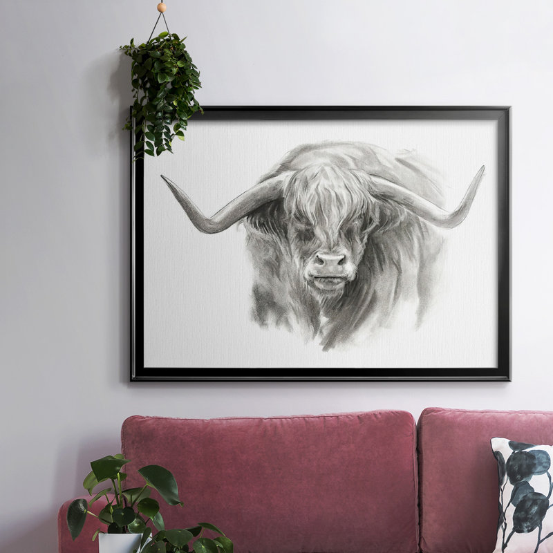 " Soft Focus Highland Cattle II ", Black, 14" H x 20" W x 1.5" D