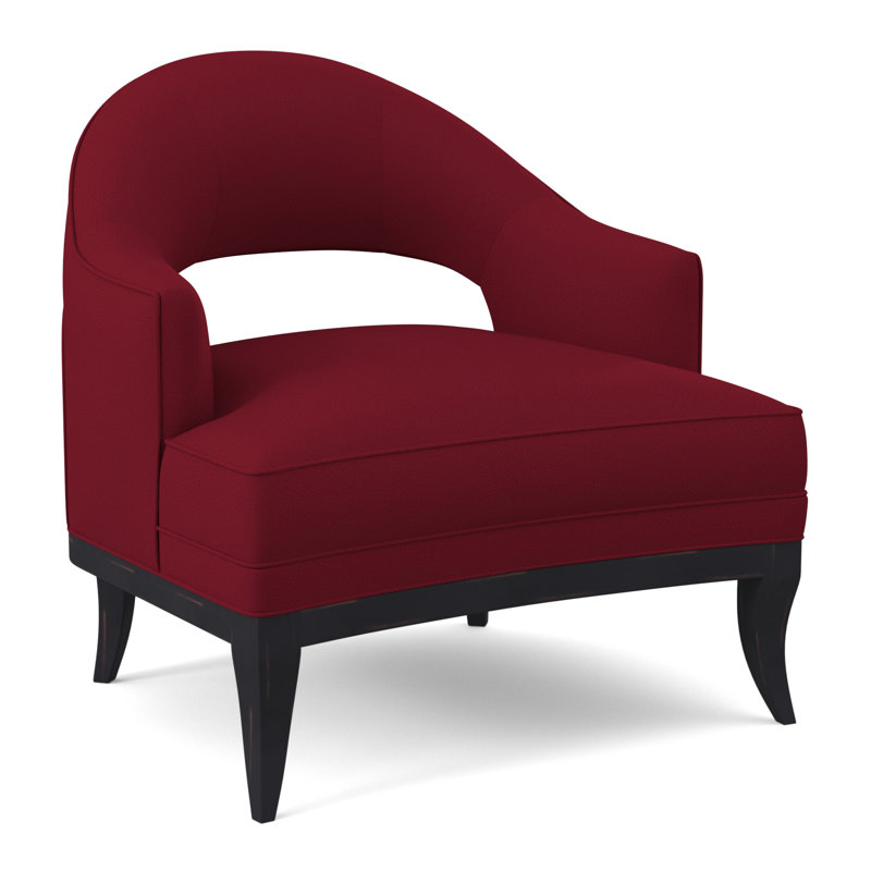 Fauteuil Mariposa, Ébène rétro, Mélange de polyester rouge à lèvres Margaret