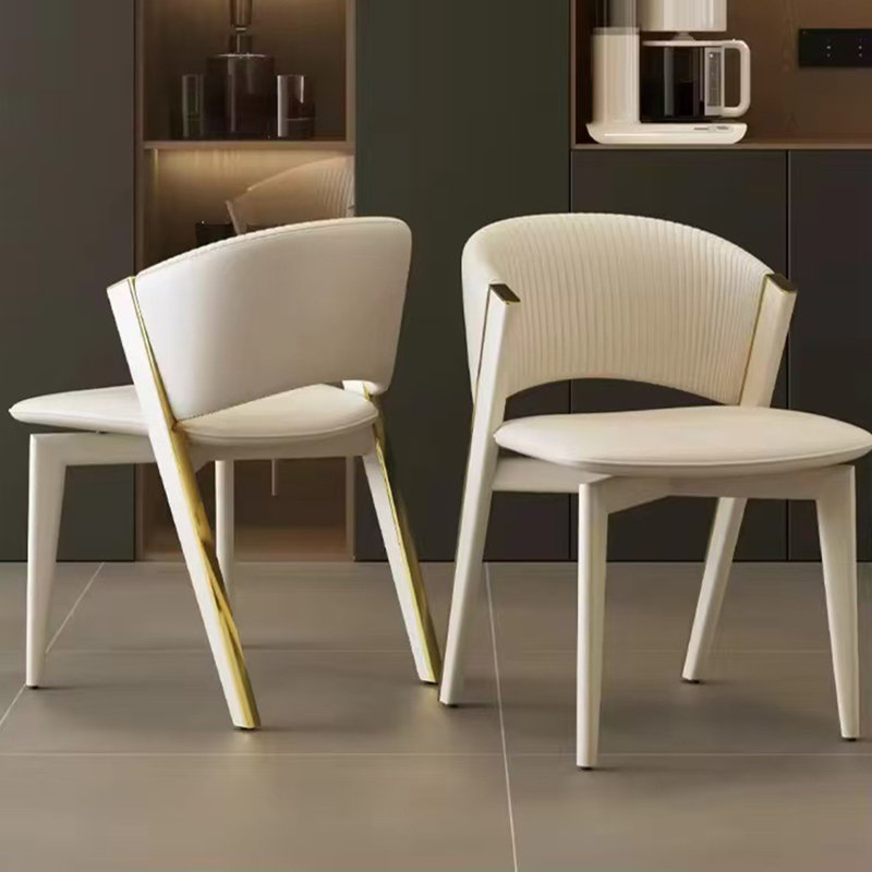 White Solid back side Chair(Set of 2)