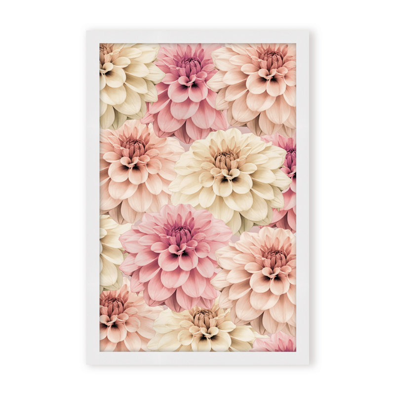 Nature Inspired Dahlia by  - Picture Frame Graphic Art on Paper, 36" H x 24" W x 1.125" D, Framed Matted Print, Beige