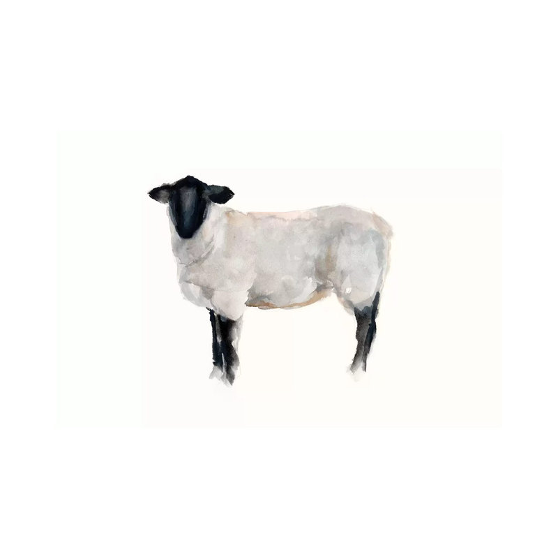 "Farm animal Study I" par Ethan Harper, reproduction d’art, Toile tendue, H 8 po x l 12 po x P 0,75 po, Pas de tapis