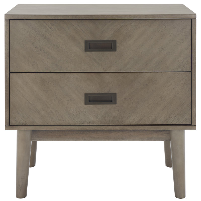 Table de chevet 2 tiroirs Komon, gris