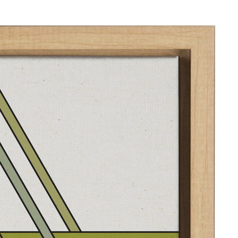 «Mid Century Modern Retro Tree» par The Creative Bunch Studio, reproduction d'art sur toile encadrée, Doré