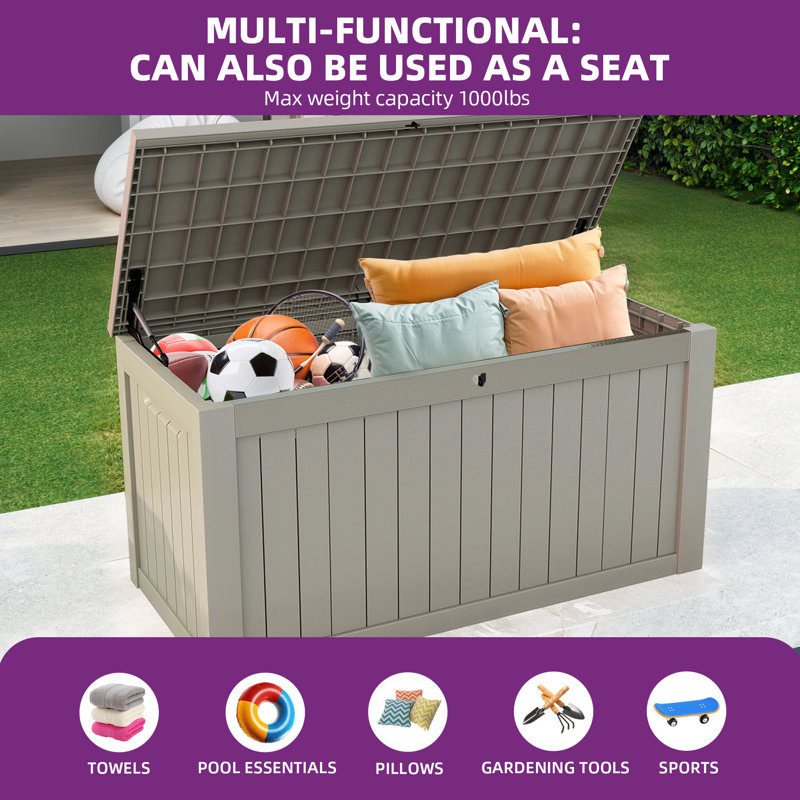 Yitahome Deck Box YITAHOME 100 Gallon Large Deck Box W/Storage Net