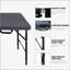 Table pliante portative 4 pi pour une utilisation intérieure et extérieure, poids maximum 135 kg, facile à transporter et à nettoyer, noir-747819055