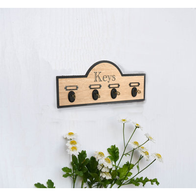 MDF Wall Organizer with Key Hooks