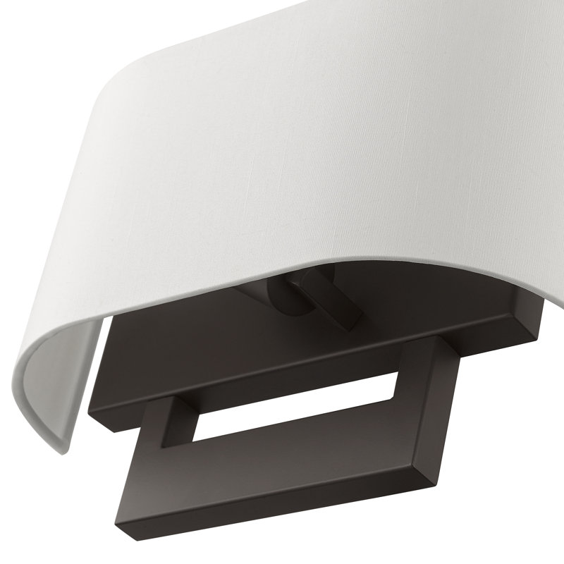 Applique murale en acier Rakhee, Blanc, Bronze, H 9 po x l 13 po x P 3,95 po