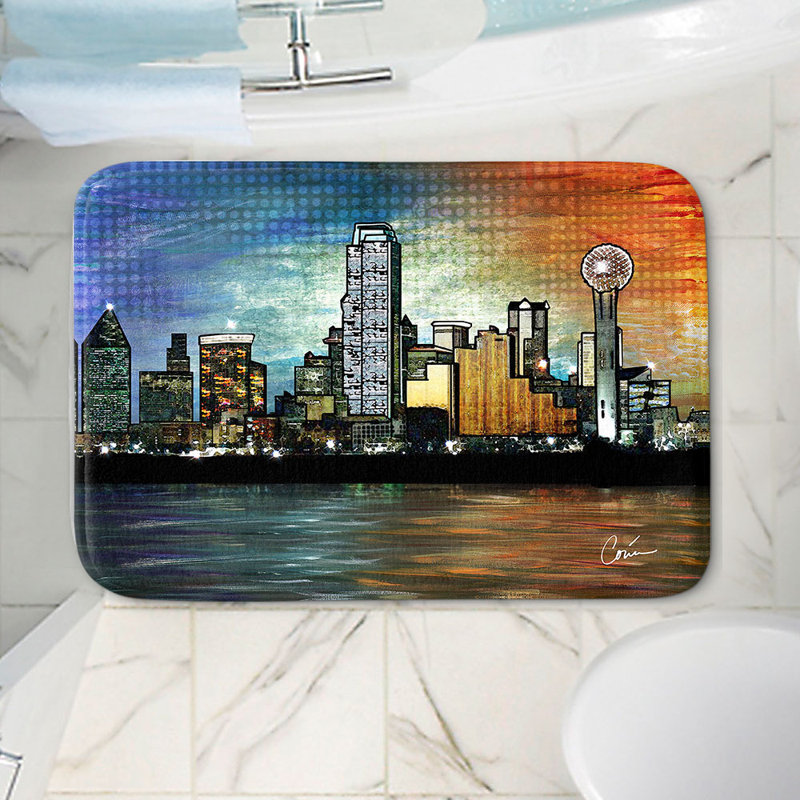 Tapis pour salle de bain à mousse à mémoire de style contemporain city corina bakke, l 24 po x L 17 po x H 1 po