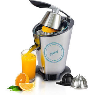 Extracteur de jus électrique LEBENLANG puissant à haut rendement en jus 200W + 2 cônes avec levier innovant