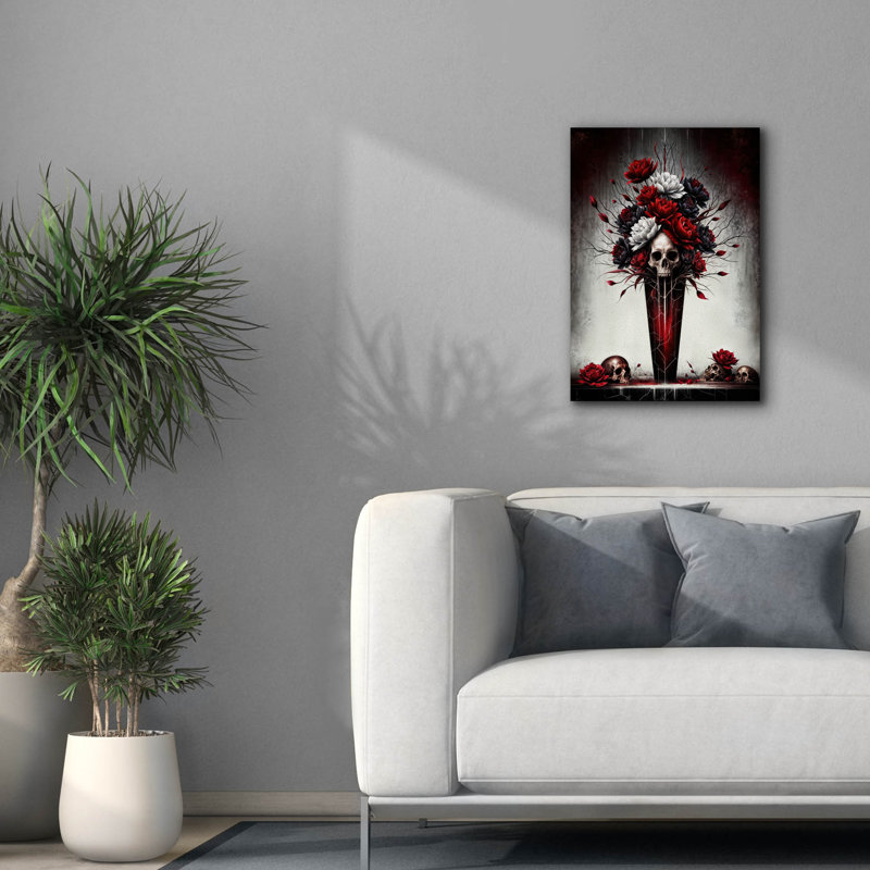 «Dead Flowers 2» par KIR.DART, art mural sur toile, H 26 po x l 18 po x P 0,75 po