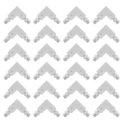 Connecteur d'éclairage en L Luxrite H, connecteur d'angle de type H, compatible avec un composant de source d'alimentation à 3 fils 120 V, paquet de 24 blanc